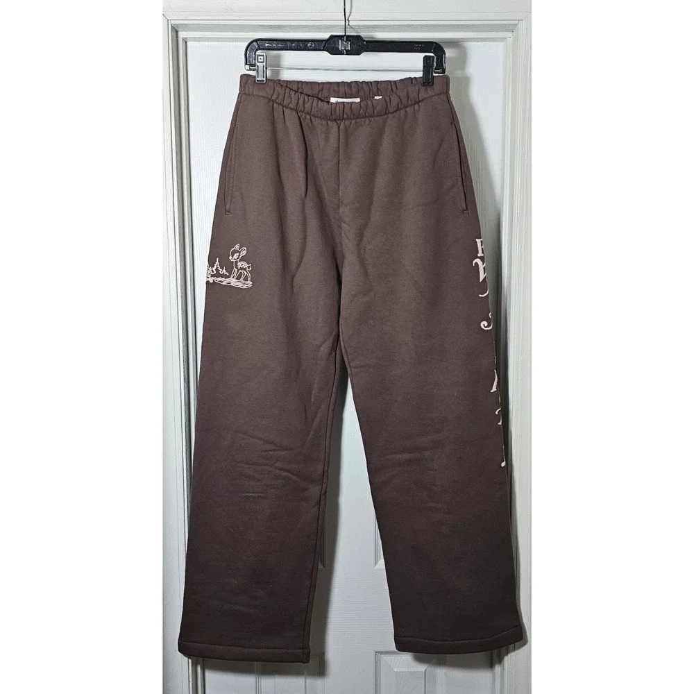Madhappy Friends With Animals Deer Sweatpants Medium Dark Coffee‎ Straight Leg